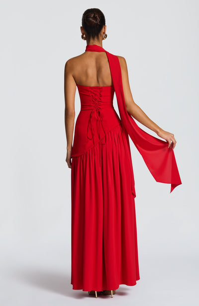Marielle | Women's Evening Crepe Thigh Split Dress