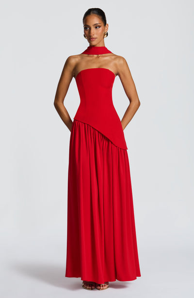 Marielle | Women's Evening Crepe Thigh Split Dress