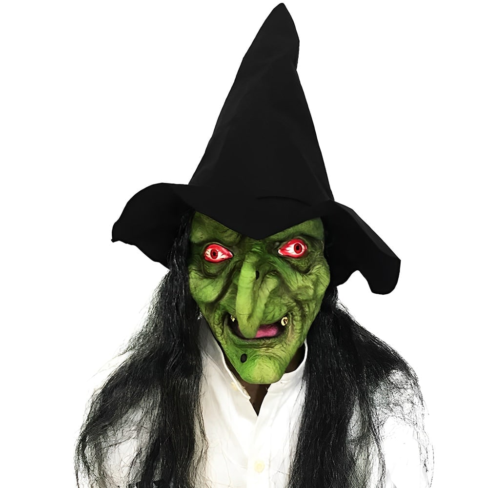 Men's Halloween Silicone Old Man Mask with Faux Hair for Costume Party.