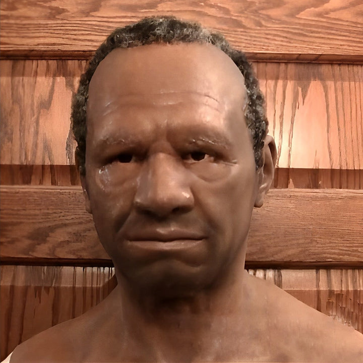 Men's Halloween Silicone Old Man Mask with Faux Hair for Costume Party.