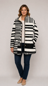 Miren | Black And White Abstract Quilted Jacket