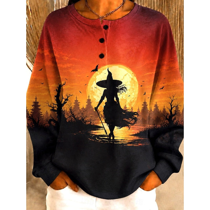 Halloween Graphic Crew-Neck Sweatshirt