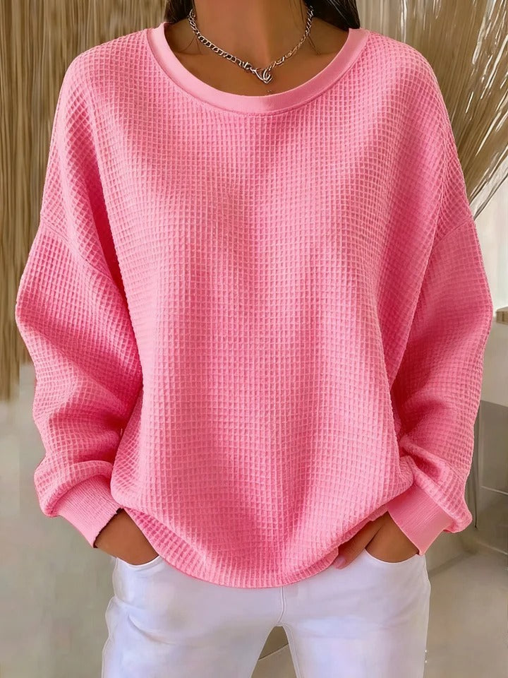 Scarlet Cozy Waffle Knit Sweater