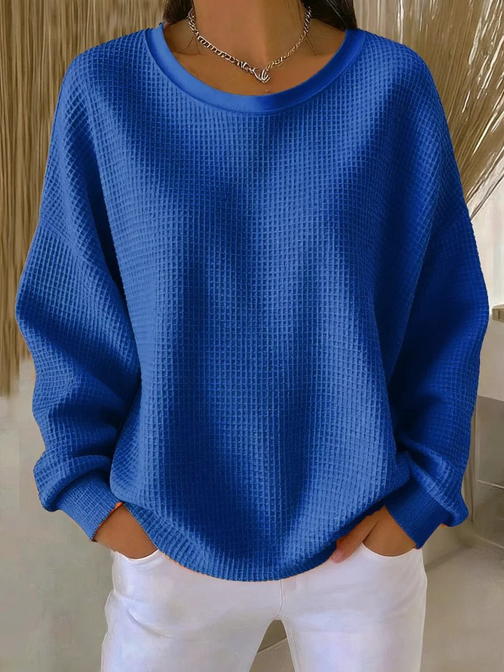 Scarlet Cozy Waffle Knit Sweater
