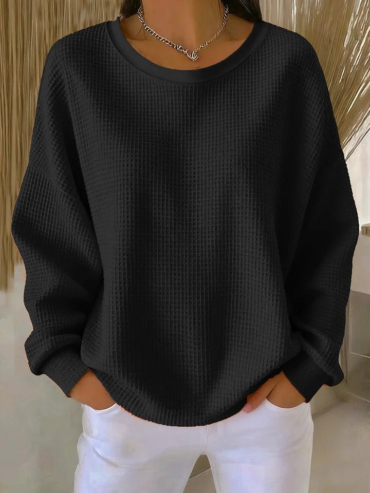 Scarlet Cozy Waffle Knit Sweater