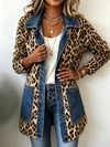 Lorena | Leopard Print Long Jacket with Denim