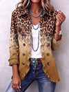 Reyes | Ochre Leopard Blazer Jacket with Ruffles