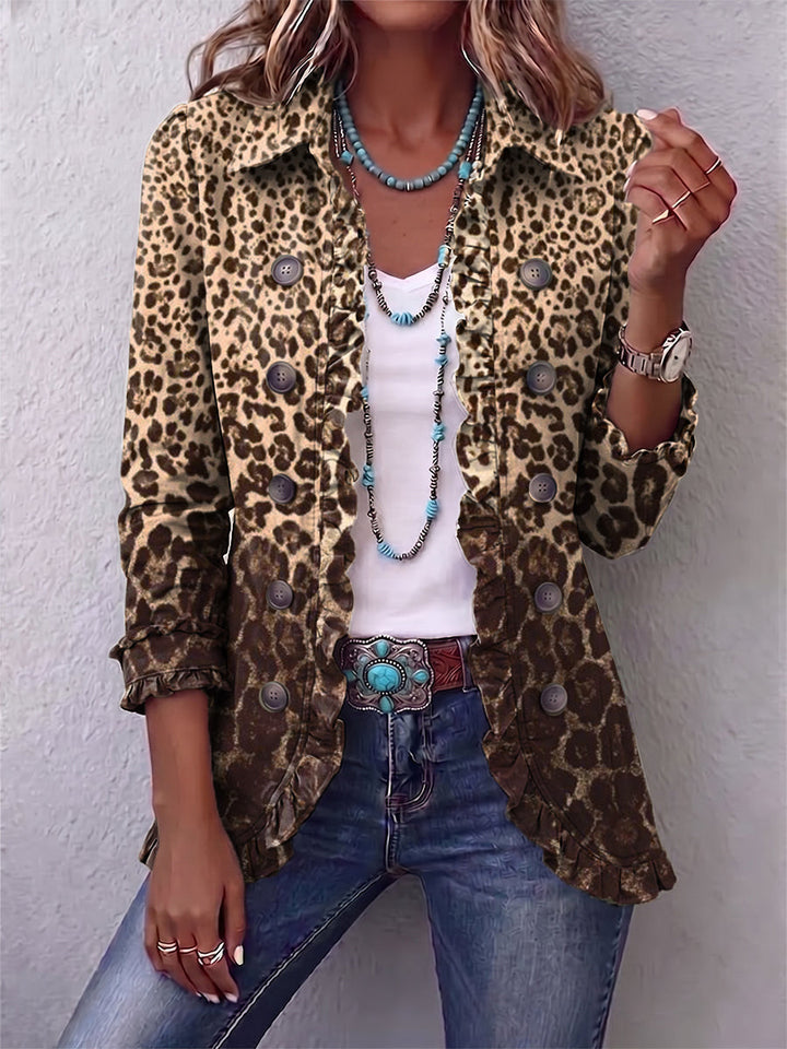 Nazareth | Leopard Print Jacket with Ruffles