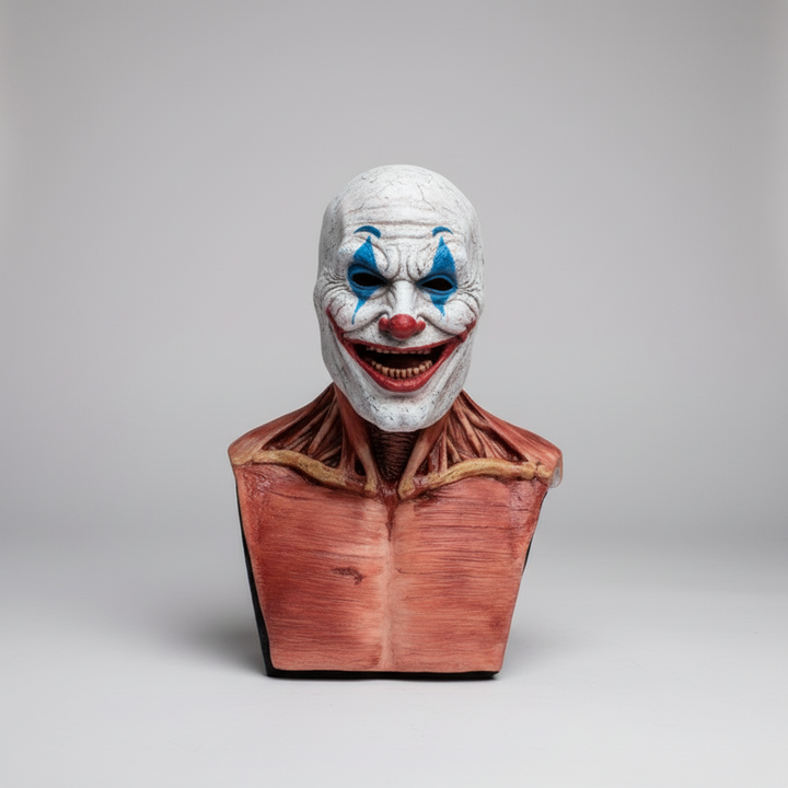 Dual-Layer Peel-Off Clown and Skull Latex Halloween Mask