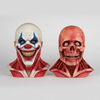 Dual-Layer Peel-Off Clown and Skull Latex Halloween Mask