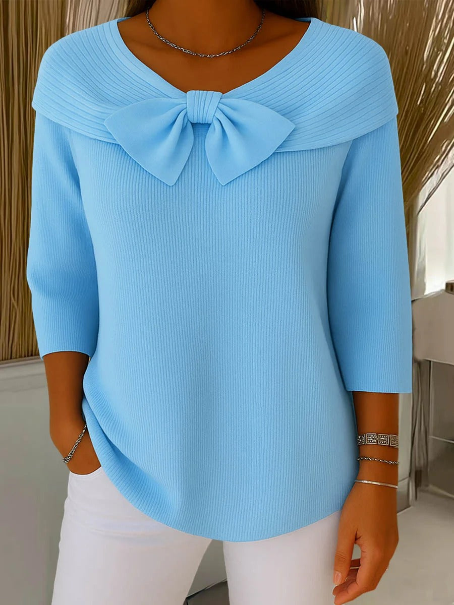 Giana Elegant Bow Knit Sweater