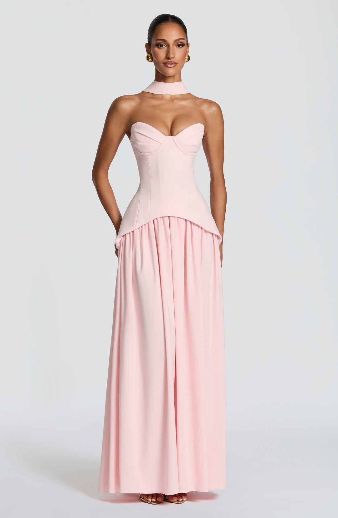 Juliette | Women's Evening Crepe Corset Maxi Dress