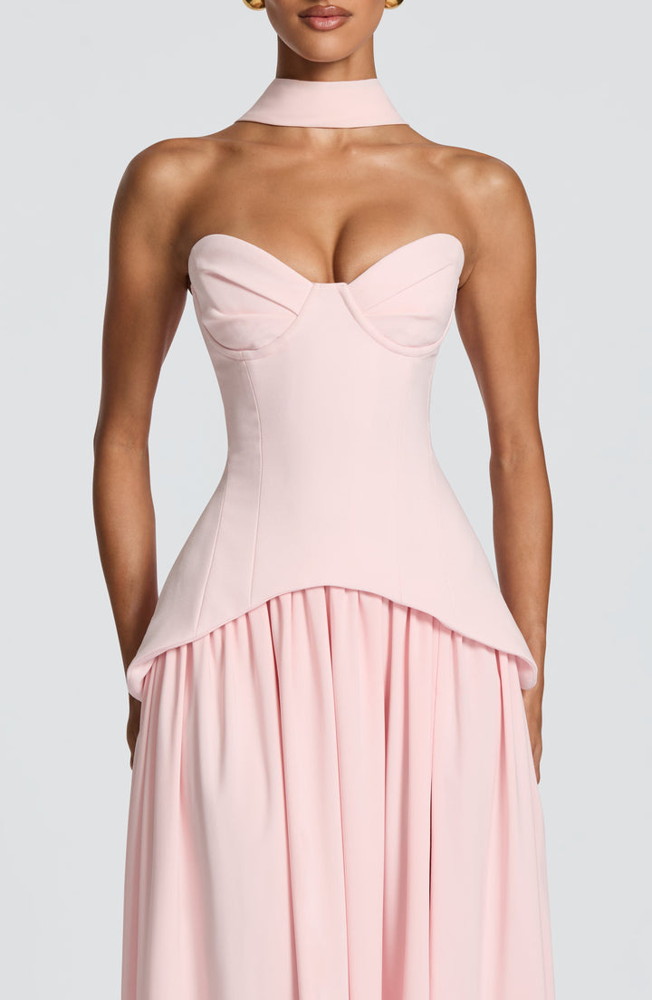 Juliette | Women's Evening Crepe Corset Maxi Dress