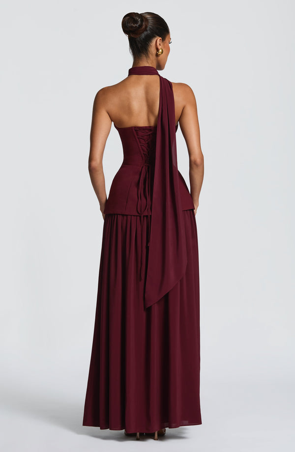 Juliette | Women's Evening Crepe Corset Maxi Dress