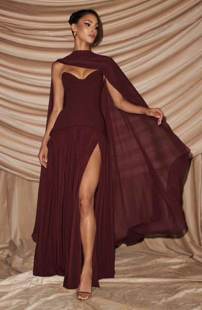 Juliette | Women's Evening Crepe Corset Maxi Dress