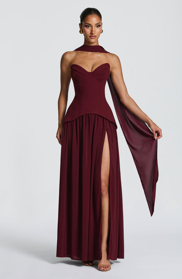Juliette | Women's Evening Crepe Corset Maxi Dress