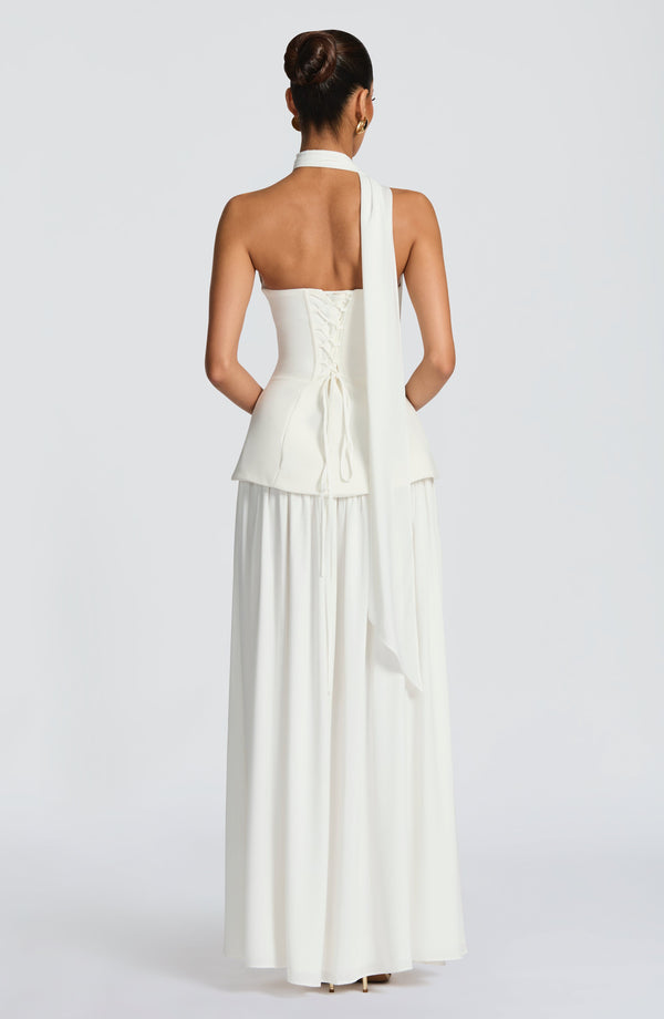 Juliette | Women's Evening Crepe Corset Maxi Dress