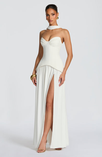 Juliette | Women's Evening Crepe Corset Maxi Dress