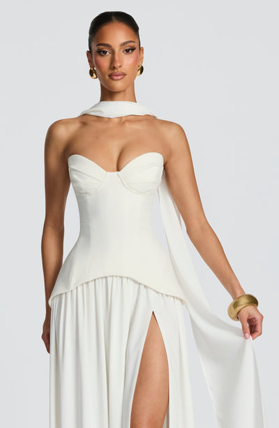 Juliette | Women's Evening Crepe Corset Maxi Dress