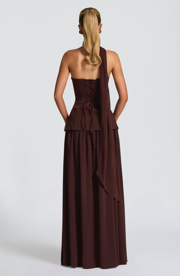 Juliette | Women's Evening Crepe Corset Maxi Dress