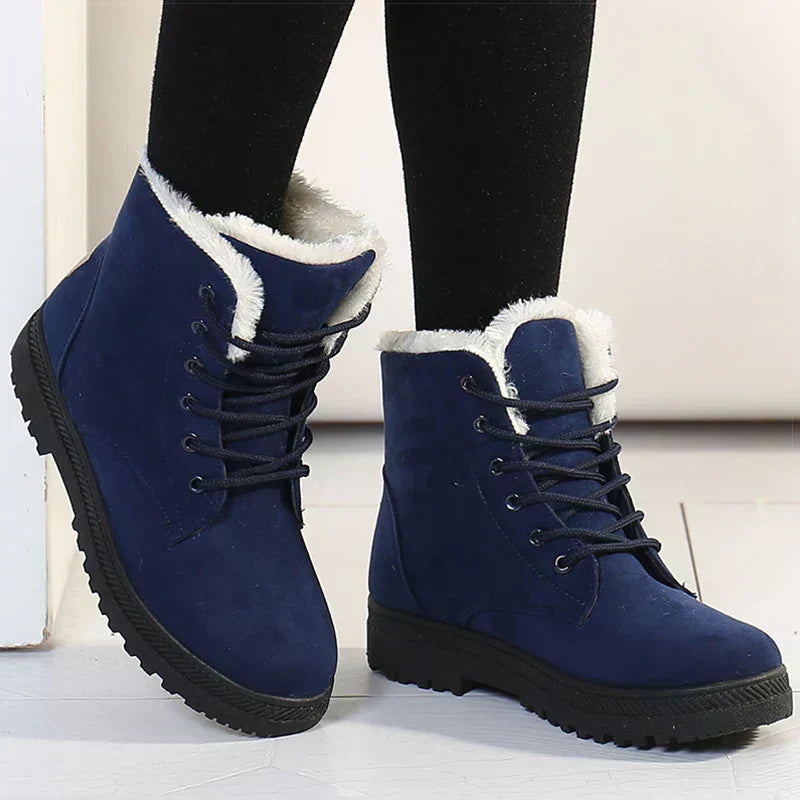 Helen | Women's Faux Fur Lined Winter Boots | Lace-Up Ankle