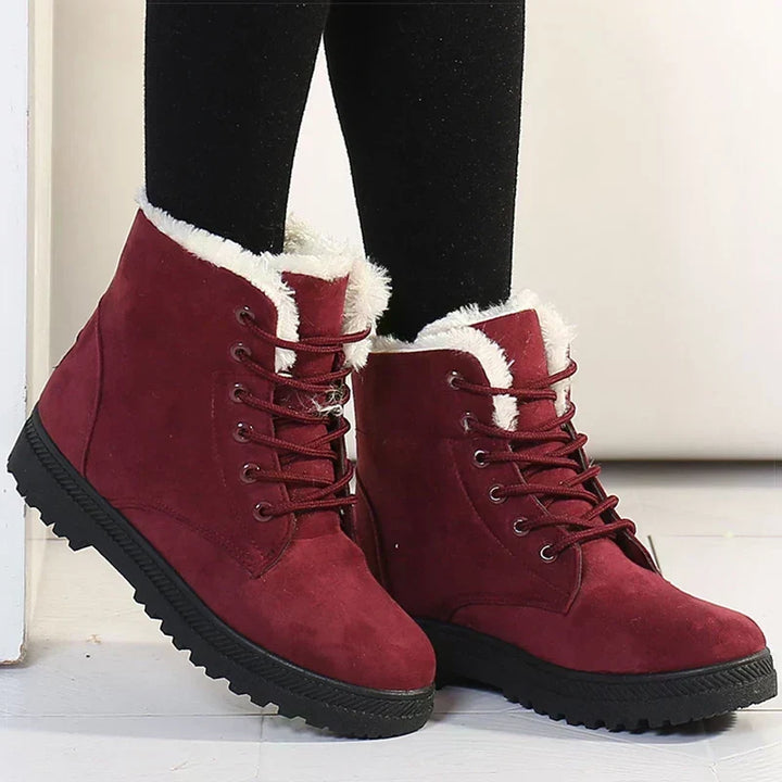 Helen | Women's Faux Fur Lined Winter Boots | Lace-Up Ankle