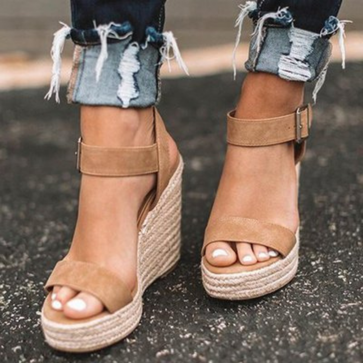 Sausalito | Women's Espadrille Wedge Sandals | Buckle Ankle Strap