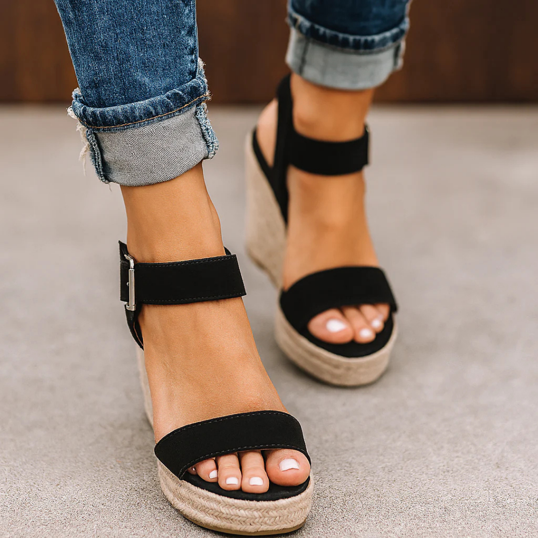 Sausalito | Women's Espadrille Wedge Sandals | Buckle Ankle Strap