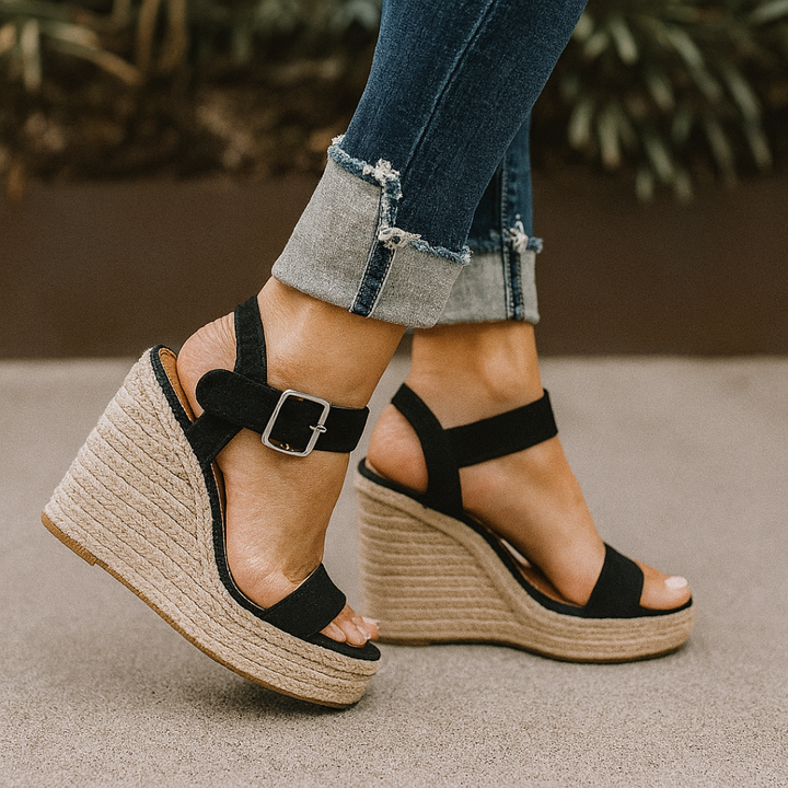 Sausalito | Women's Espadrille Wedge Sandals | Buckle Ankle Strap