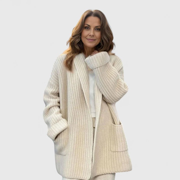 Georgia | Women's Ribbed Knit Cardigan | Pockets
