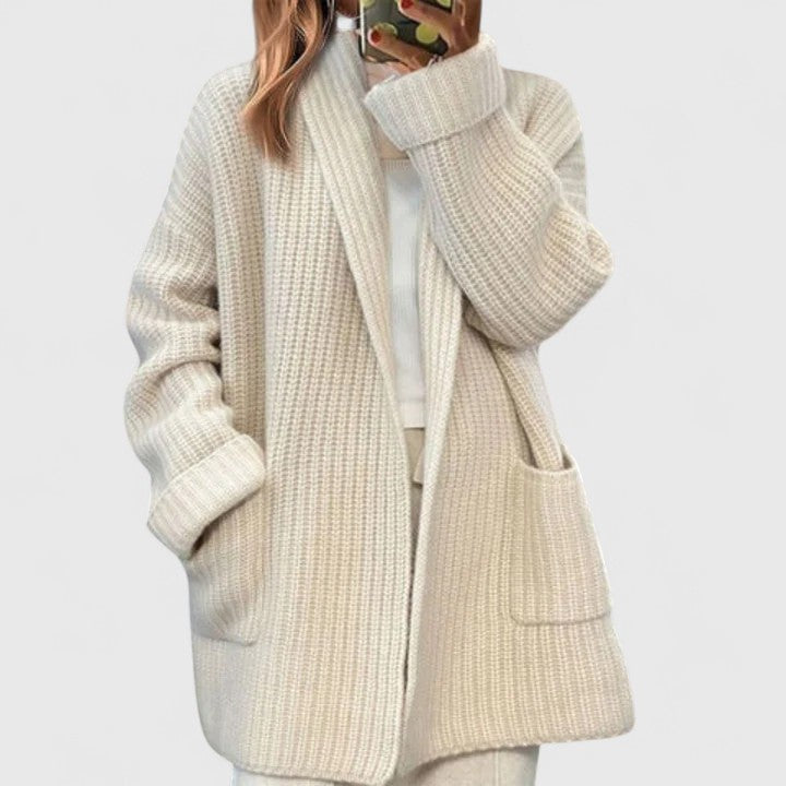 Georgia | Women's Ribbed Knit Cardigan | Pockets
