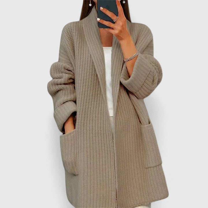 Georgia | Women's Ribbed Knit Cardigan | Pockets